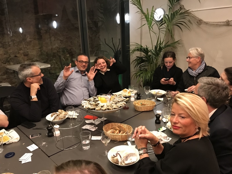 14 chefs d’entreprises réunis pour cette 21 soirée « Accords Mets et Vins » au restaurant la Poissonnerie