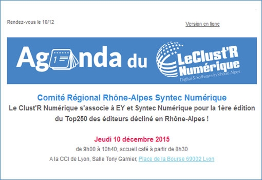 1ère édition du Top250 des éditeurs du numérique par le Syntec Rhône-Alpes