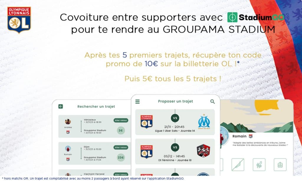 L’Olympique Lyonnais propose à ses supporters une nouvelle offre de covoiturage : StadiumGo