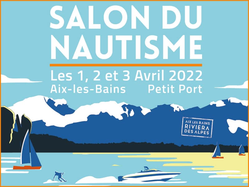 Affiche salon du nautisme d'Aix les Bains de type dessin