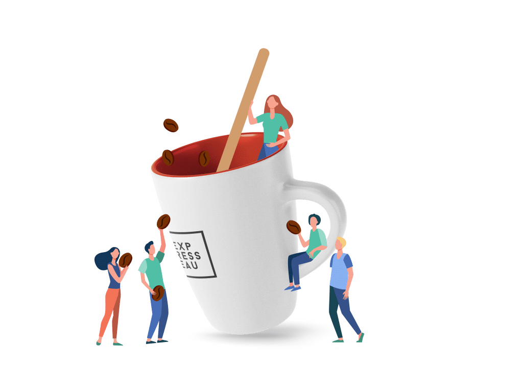 illustration de la pause café Expresseau des salariés