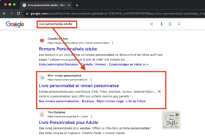 seo ranking livre personnalisé adulte