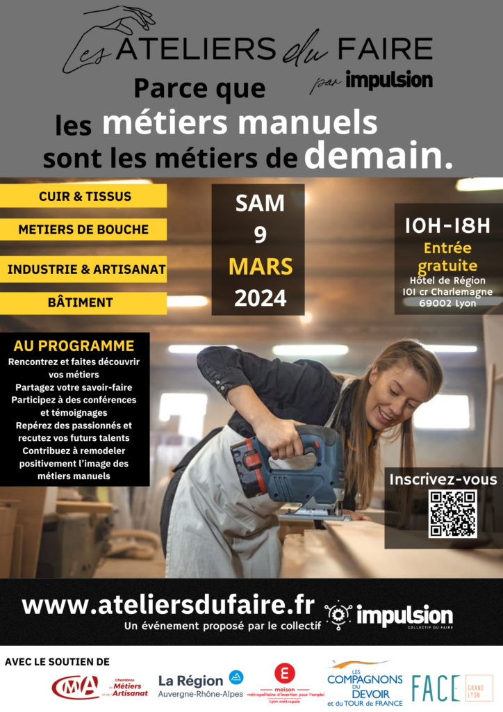 Samedi 9 mars 2024 : « les Ateliers du Faire » par le collectif IMPULSION