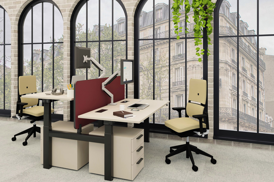 mobilier de bureau réglable en hauteur