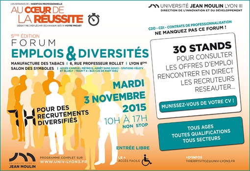 5ème édition du Forum Emploi Diversité le 3 novembre 2015