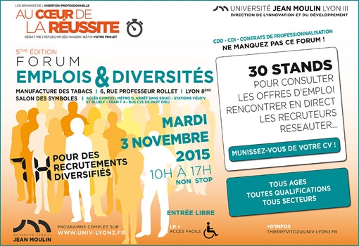 5ème édition du Forum Emploi Diversité le 3 novembre 2015