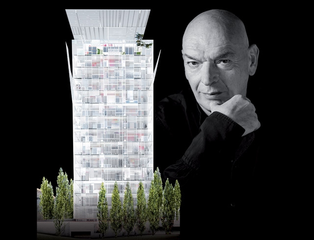 A Lyon-Confluence : Jean Nouvel présente sa tour Ycone