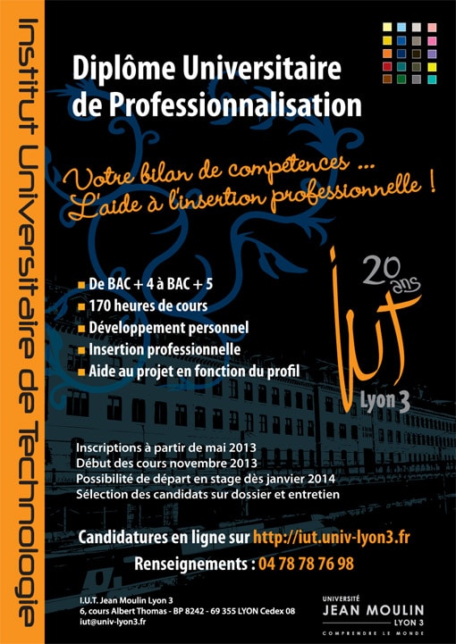 Diplôme Universitaire de Professionnalisation à l'IUT de Lyon 3