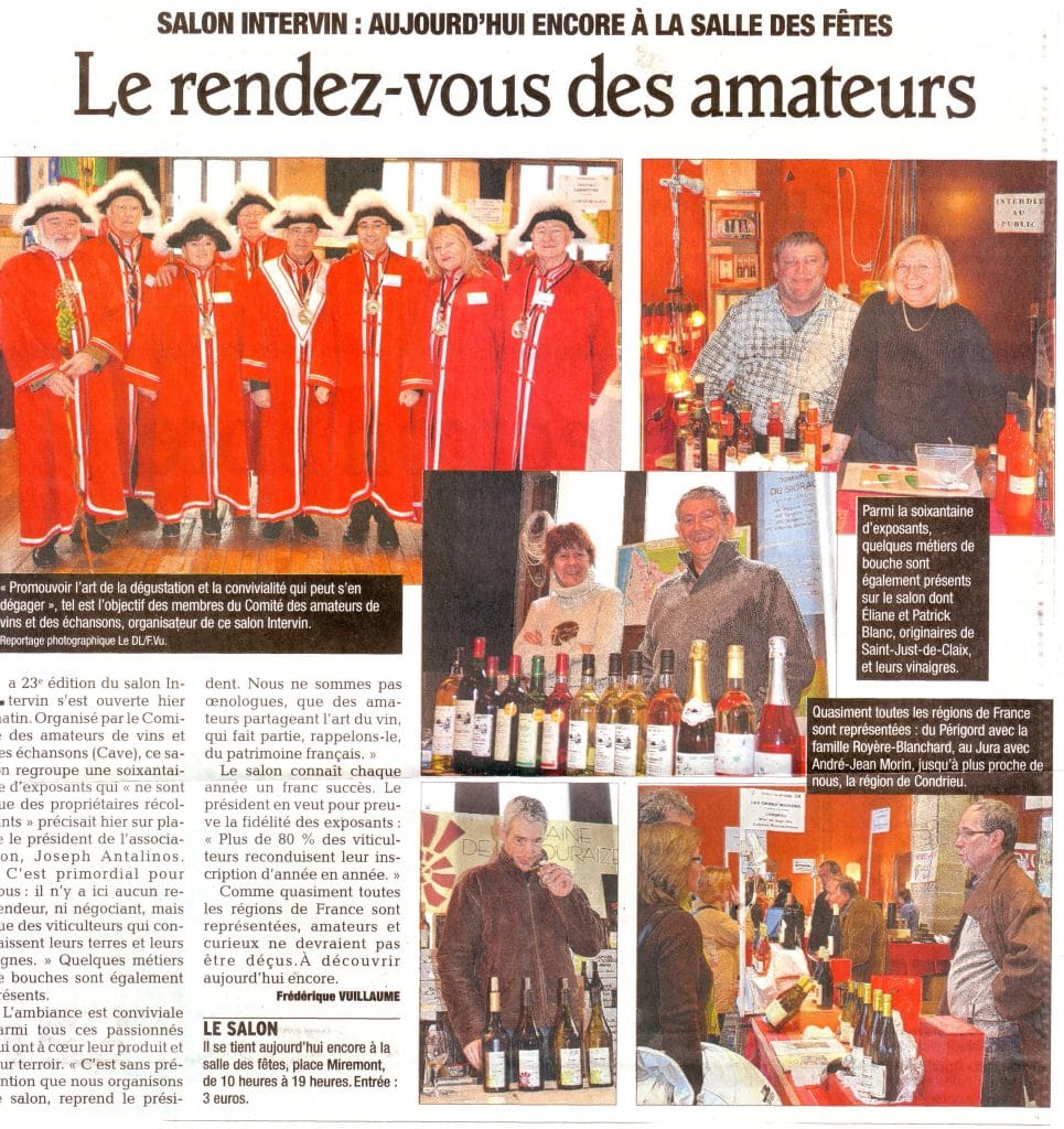 Article dans le Dauphiné Libéré Dimanche 30 janvier 2011