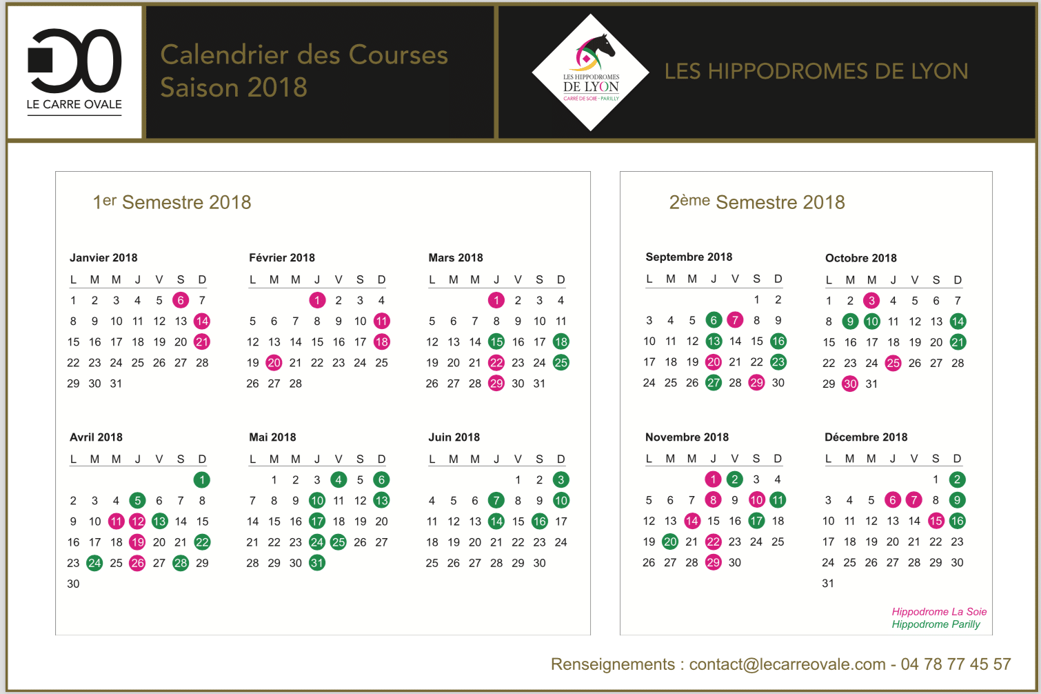 Calendrier des courses hippiques Lyon 