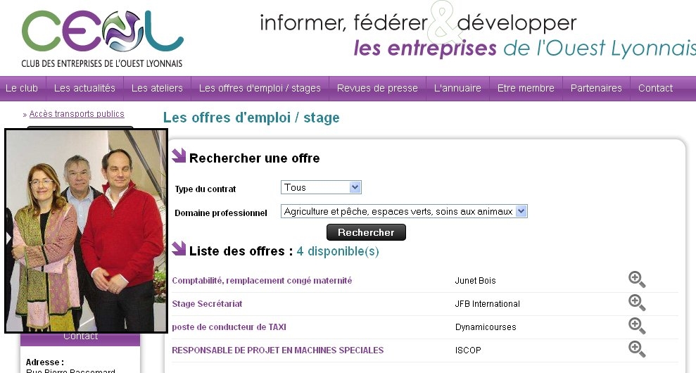 CEOL Club des entreprises de l’Ouest Lyonnais lance une nouvelle rubrique d’offres d’emploi sur son site
