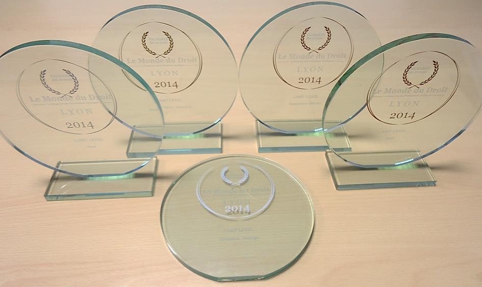Cinq trophées décernés à LAMY LEXEL au Palmarès des Avocats de Lyon !