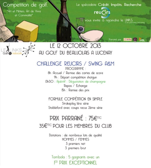 Affiche Challenge de Golf Reucirs au Golf du Beaujolais de Lucenay