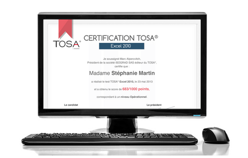 Diplôme certification TOSA