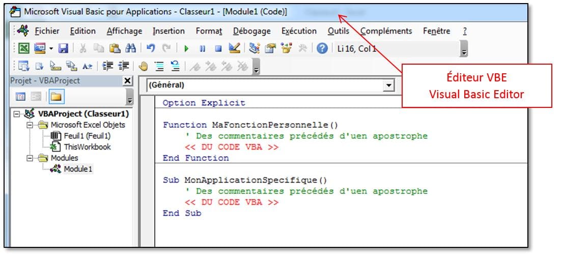 Programmer ses macros VBA dans Excel