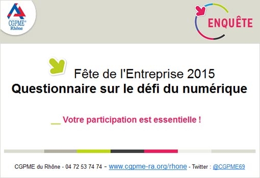 Fête de l’Entreprise 2015 : questionnaire sur le défi du numérique