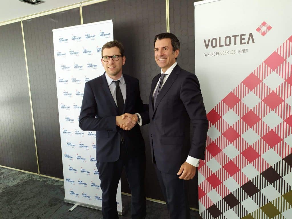 Tanguy Bertolus et Pierfrancesco Carino se sont félicités de l'installation de la nouvelle base de Volotea à Lyon