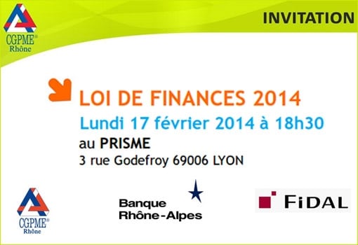 Invitation CGPME : conférence loi de finances 2014