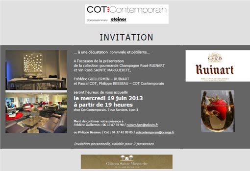 Invitation dégustation Champagne Ruinart Rosé