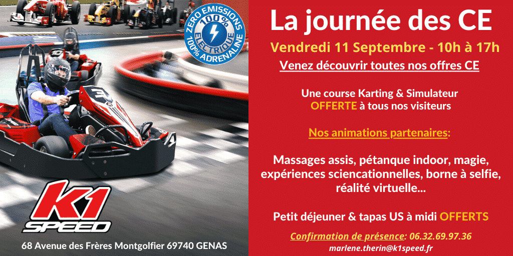 Elus des Comités d’Entreprises : venez essayer le karting électrique indoor, mais pas que !