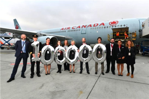 La ligne Lyon-Montréal d’Air Canada a transporté 100 000 passagers en deux ans