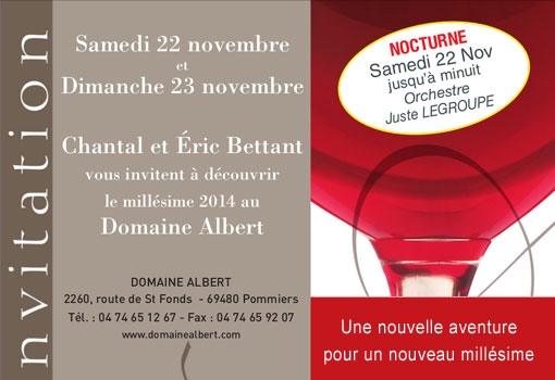Le beaujolais nouveau 2014 investit le Domaine Albert