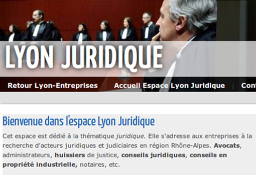 Baneau supérieur du nouvel espace juridique sur Lyon-Entreprises