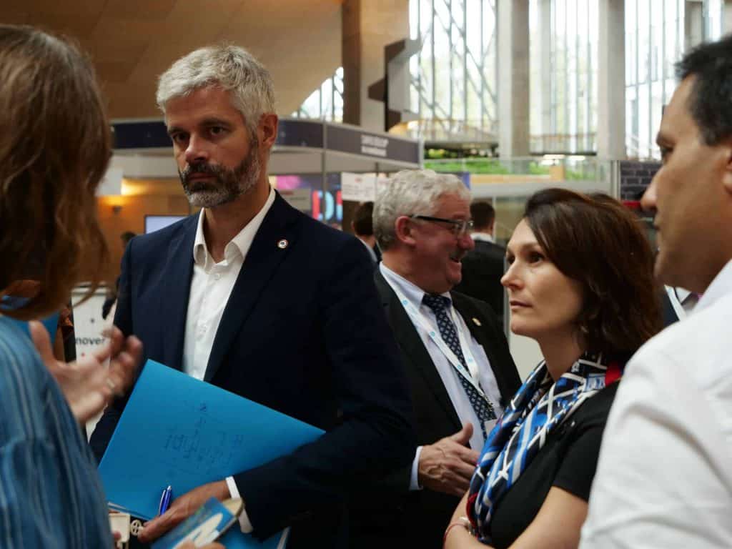 Laurent Wauquiez et Juliette Jarry durant le Digital Summit 2019