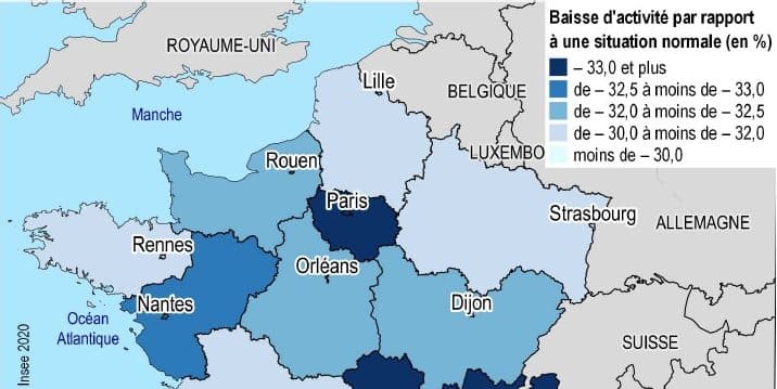 Avec la région parisienne, Auvergne-Rhône-Alpes, région la plus touchée par la baisse de l’activité économique en France