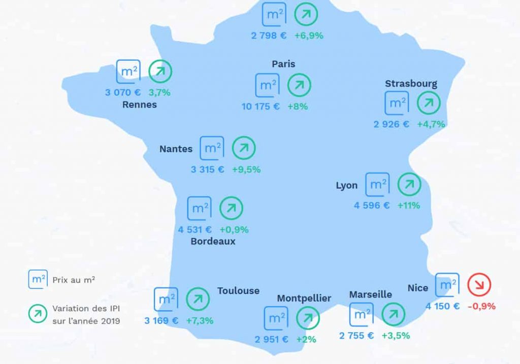 Lyon sur la 1ère marche du podium de l’augmentation des prix de l’immobilier en 2019, Villeurbanne sur la 3ème