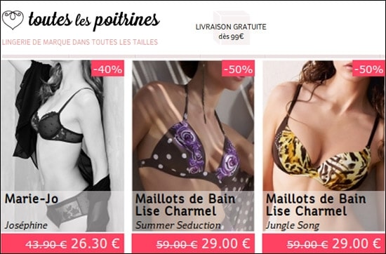 Pour les fêtes, profitez des promotions Lise Charmel, Marie-Jo, Prima Donna
