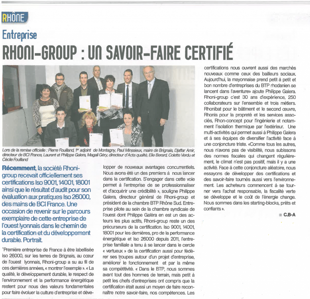 RHONI-GROUP 1 savoir faire certifié