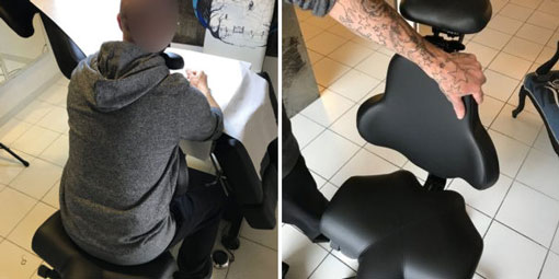 Siège ergonomique de type HECTOR idéal pour le tatoueur