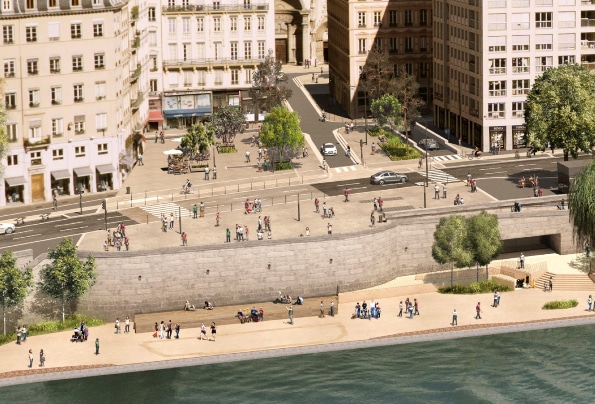 Travaux lancés jusqu’à fin 2022, côté Saône : le projet « Terrasses de la Presqu’île » débute par la place Saint-Nizier