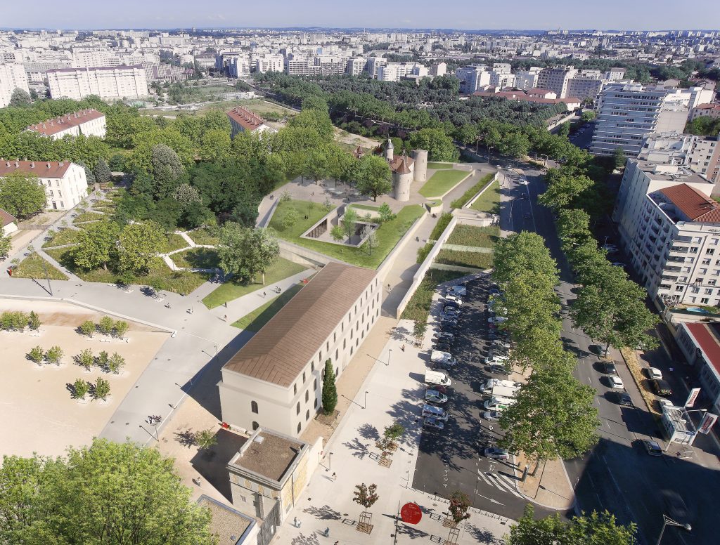 Un hôtel/auberge de jeunesse, restaurants et un espace événementiel annoncés en 2019 en lisière du parc Sergent Blandan à Lyon