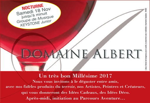 Venez partager le cru 2017 du beaujolais nouveau au Domaine Albert !