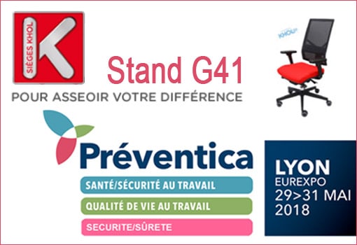 Venez rencontrer Sièges Khol sur le salon Préventica du 29 au 31 mai !