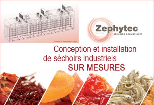 Zéphytec conçoit et installe des déshydrateurs alimentaires professionnels sur mesure